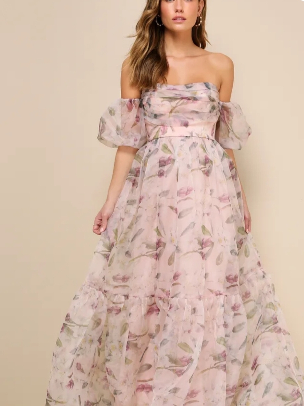 Lulus Organza Dress - Pink Lilac